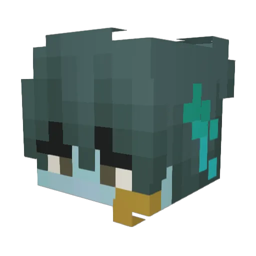 Limemaste Minecraft avatar head, 3D render