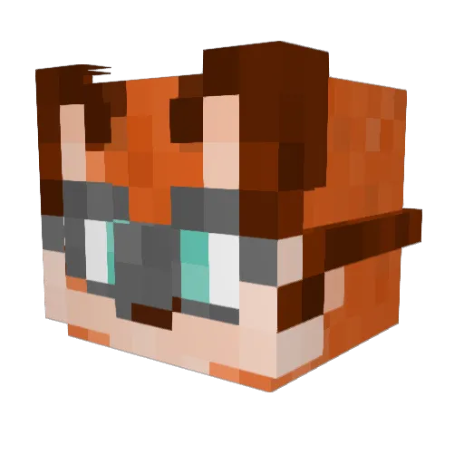 LimesicleTheWolf Minecraft avatar head, 3D render