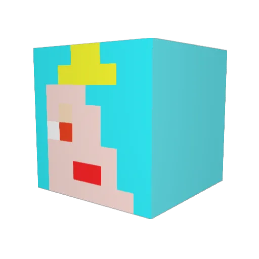 Lin0309 Minecraft avatar head, 3D render