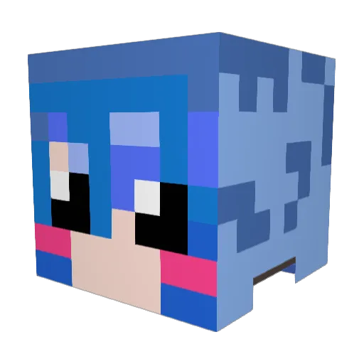 Lin970707 Minecraft avatar head, 3D render