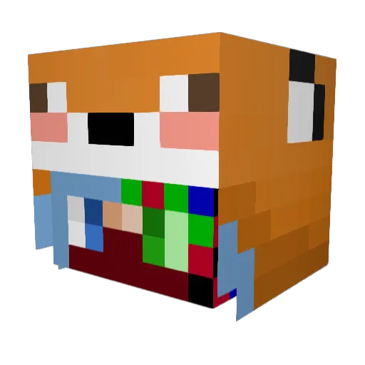 LinBombom Minecraft avatar head, 3D render