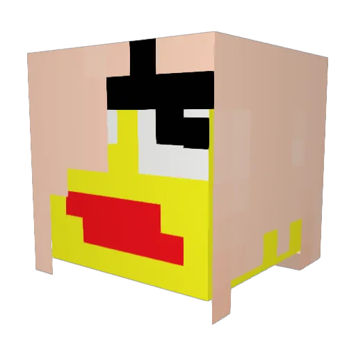 LinDroPing Minecraft avatar head, 3D render