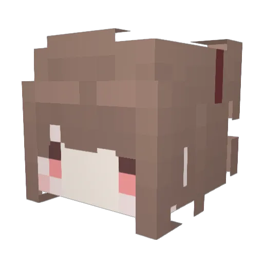LinLinOvO Minecraft avatar head, 3D render