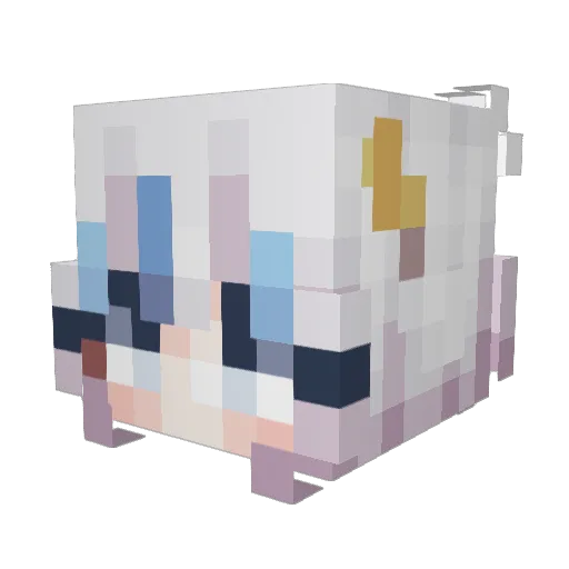 Lin_0813_ Minecraft avatar head, 3D render