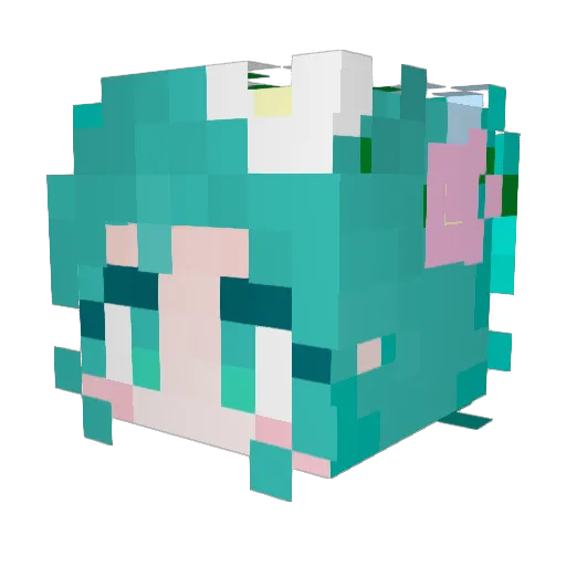 Lin_P Minecraft avatar head, 3D render