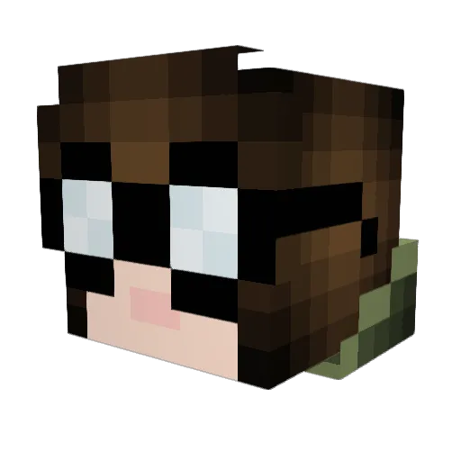 LinaShee Minecraft avatar head, 3D render