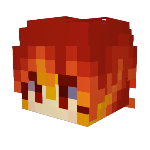 LinaaBeann Minecraft avatar head, 3D render