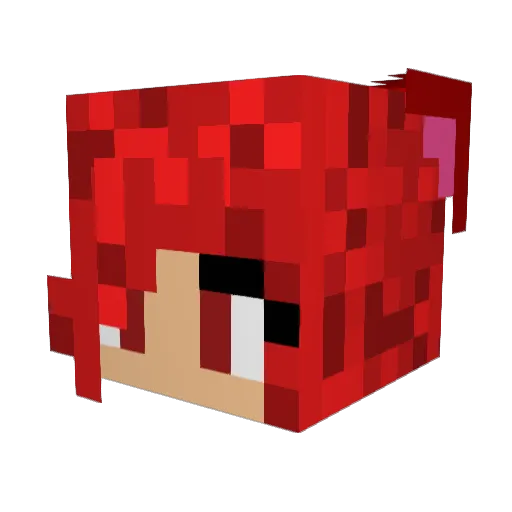Linadra Minecraft avatar head, 3D render