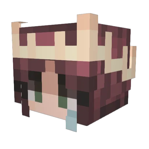Linako Minecraft avatar head, 3D render