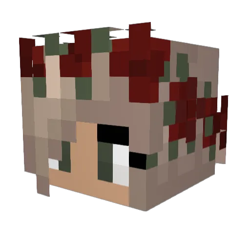 Linda_D Minecraft avatar head, 3D render