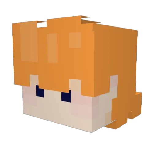 Lindabin Minecraft avatar head, 3D render