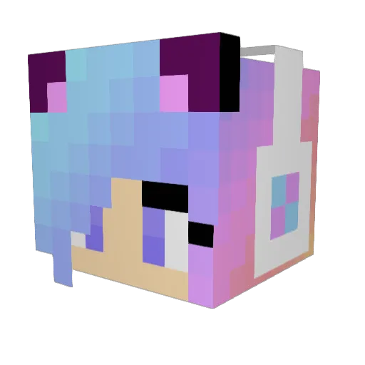 Lindabrito Minecraft avatar head, 3D render