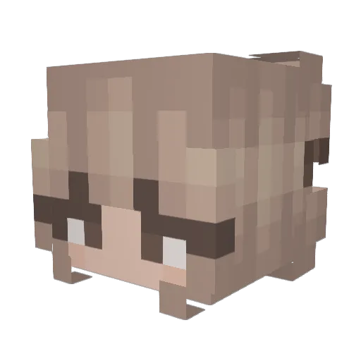 Lindinaa Minecraft avatar head, 3D render