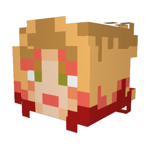 Lindrr Minecraft avatar head, 3D render