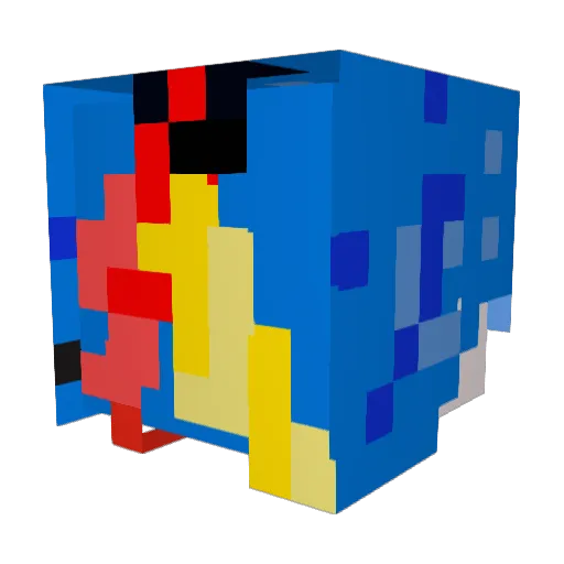 Line_Red Minecraft avatar head, 3D render
