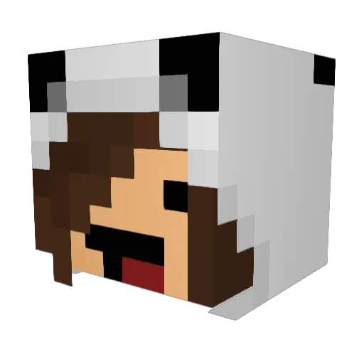 Lineee Minecraft avatar head, 3D render