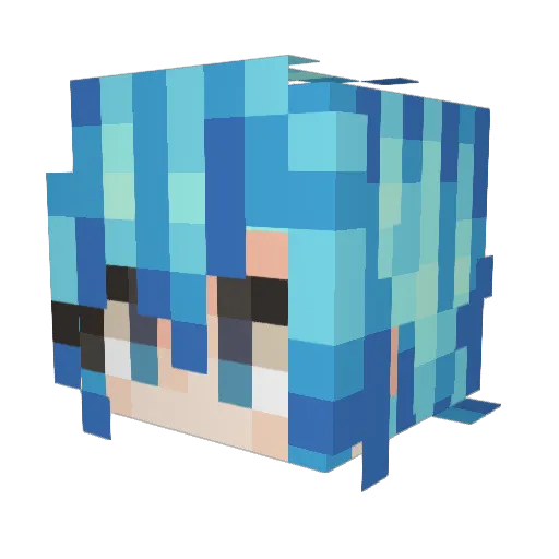Lineeee Minecraft avatar head, 3D render