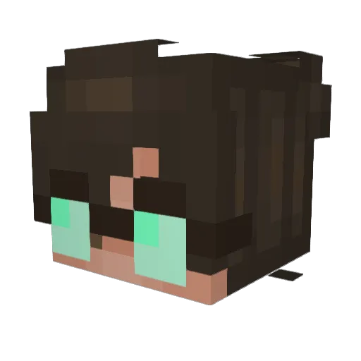 LinexTea Minecraft avatar head, 3D render