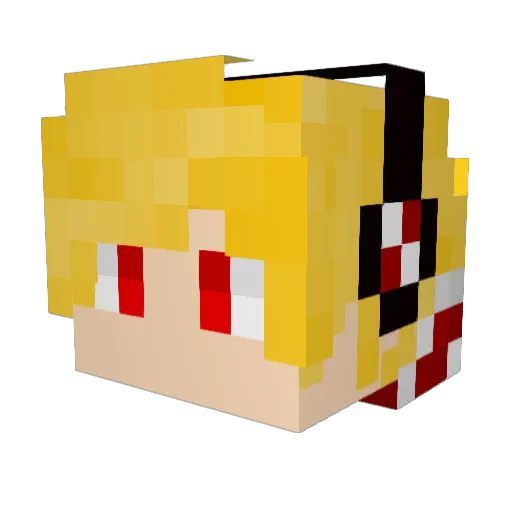 LingMX Minecraft avatar head, 3D render