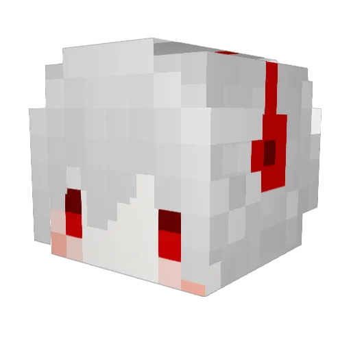 LingYueZhu Minecraft avatar head, 3D render