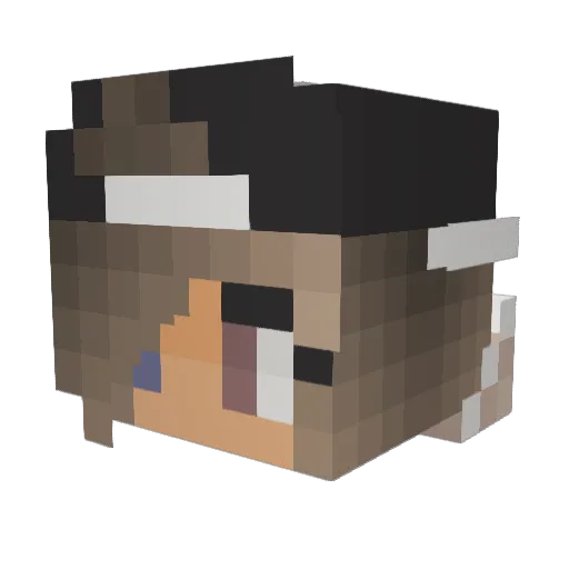 Lingerdinger Minecraft avatar head, 3D render