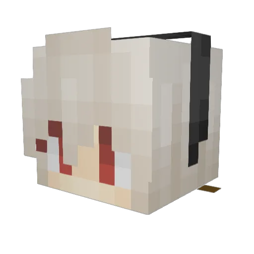 Linghei Minecraft avatar head, 3D render