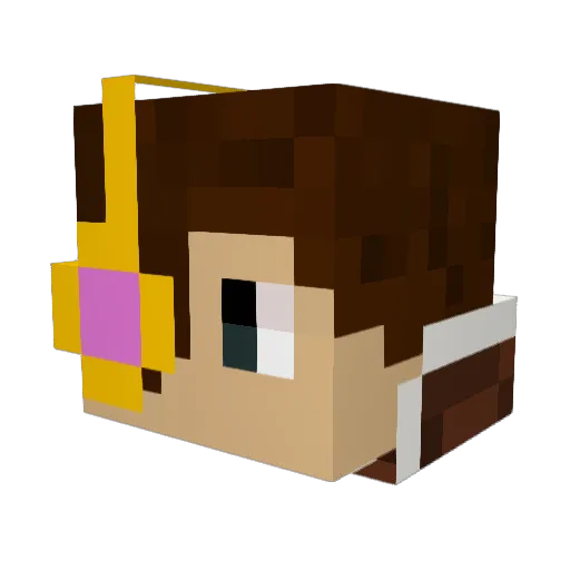 Lingling3 Minecraft avatar head, 3D render