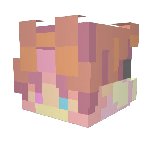 Lingoz_ Minecraft avatar head, 3D render