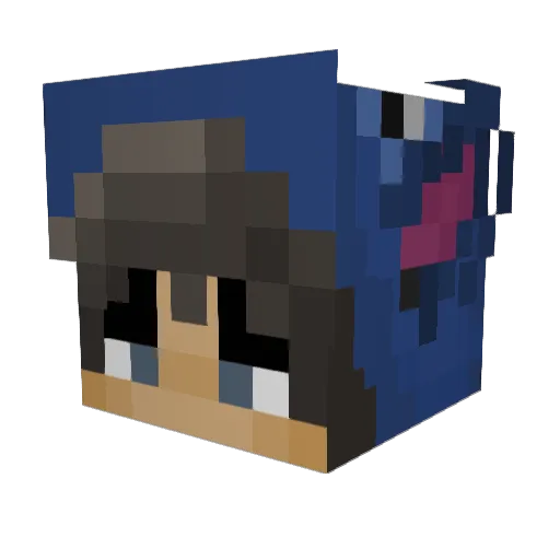 LinguineTV Minecraft avatar head, 3D render