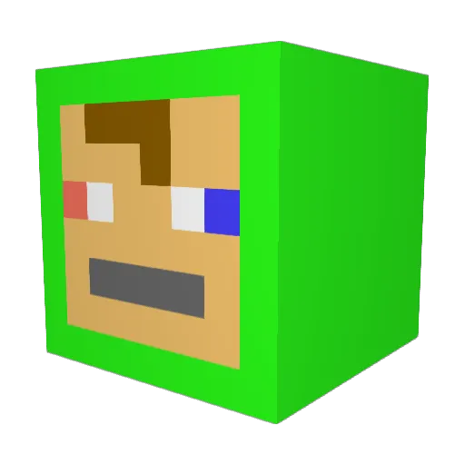 LinguiniFUNKe Minecraft avatar head, 3D render