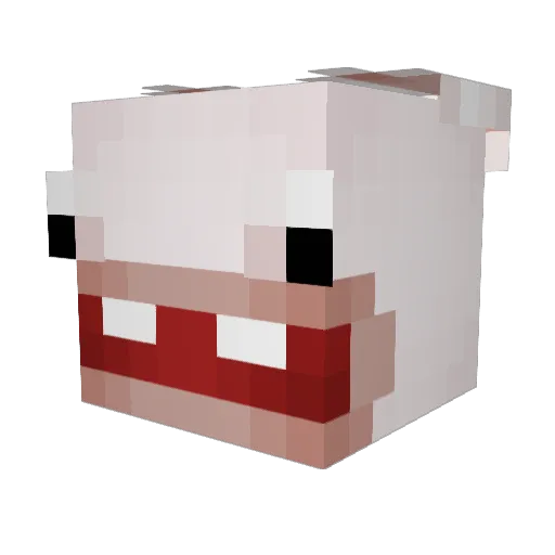 Lingyuanx Minecraft avatar head, 3D render