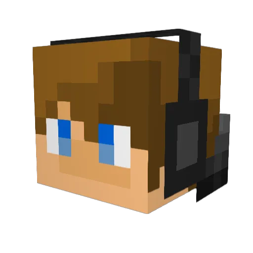 Linidor Minecraft avatar head, 3D render