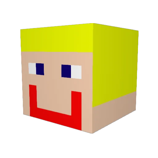 Linilee_ Minecraft avatar head, 3D render