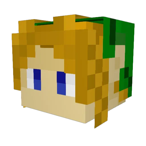LinkThaLight Minecraft avatar head, 3D render