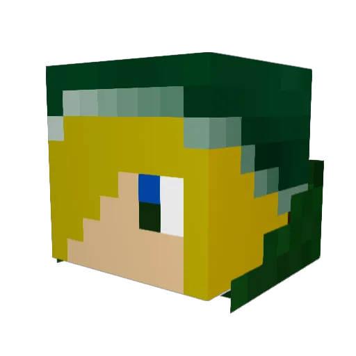 LinkTheRaver Minecraft avatar head, 3D render