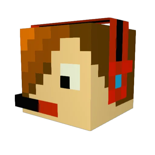 Link_85216 Minecraft avatar head, 3D render