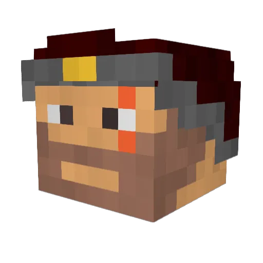 LinkedList Minecraft avatar head, 3D render