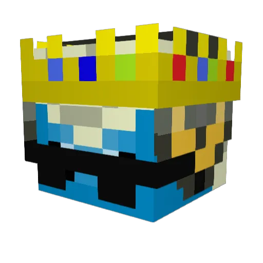 Linkelin Minecraft avatar head, 3D render