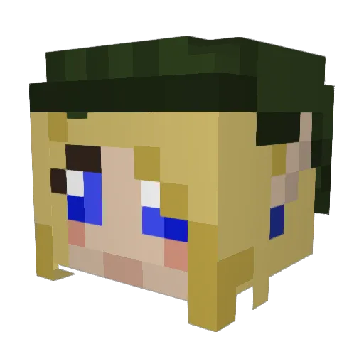 Linkett Minecraft avatar head, 3D render