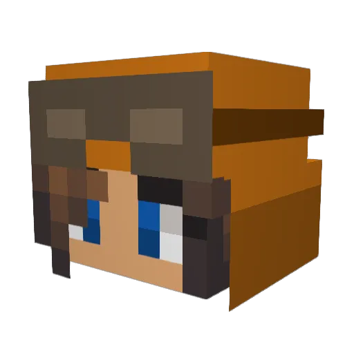 Linkhii Minecraft avatar head, 3D render
