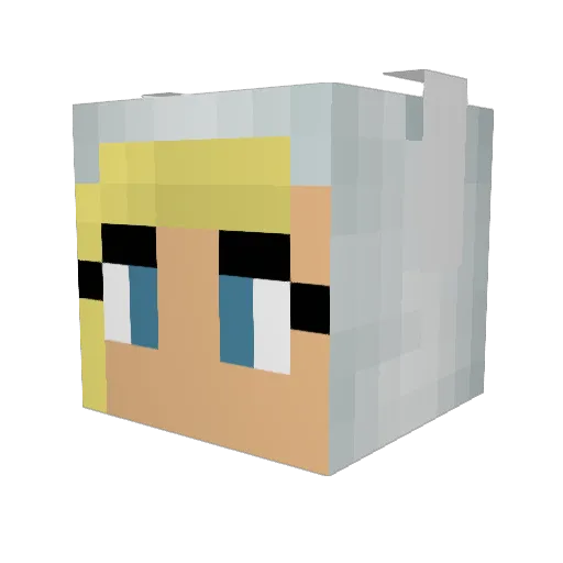 Linkle Minecraft avatar head, 3D render