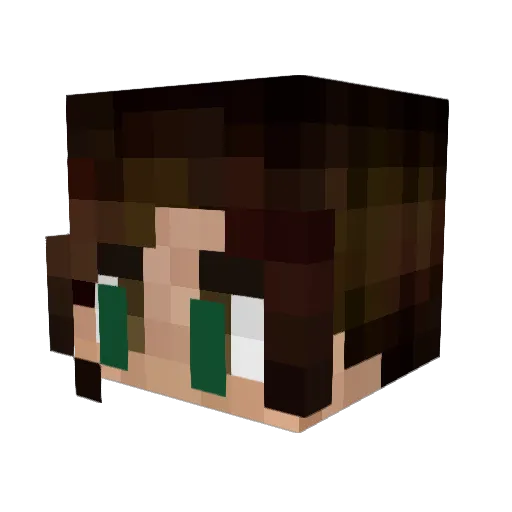 Linkmilie Minecraft avatar head, 3D render
