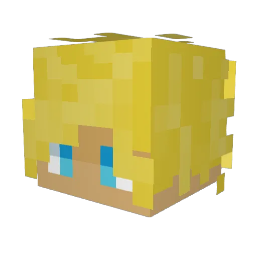 LinkoTendo Minecraft avatar head, 3D render