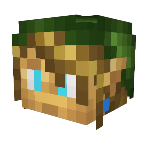 Linkthekokiri Minecraft avatar head, 3D render