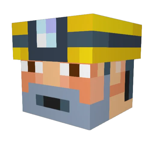 Linkxzy Minecraft avatar head, 3D render