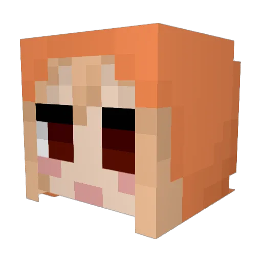 Linmii Minecraft avatar head, 3D render