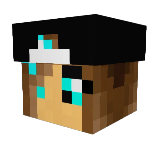 LinnB00 Minecraft avatar head, 3D render