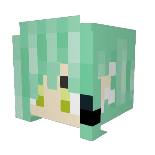 Linnenn Minecraft avatar head, 3D render