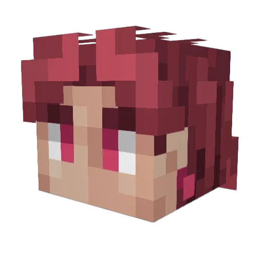 Linnett Minecraft avatar head, 3D render