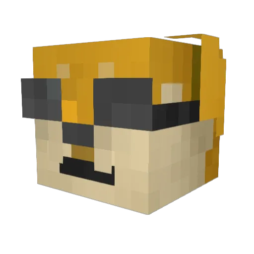 Linodude Minecraft avatar head, 3D render